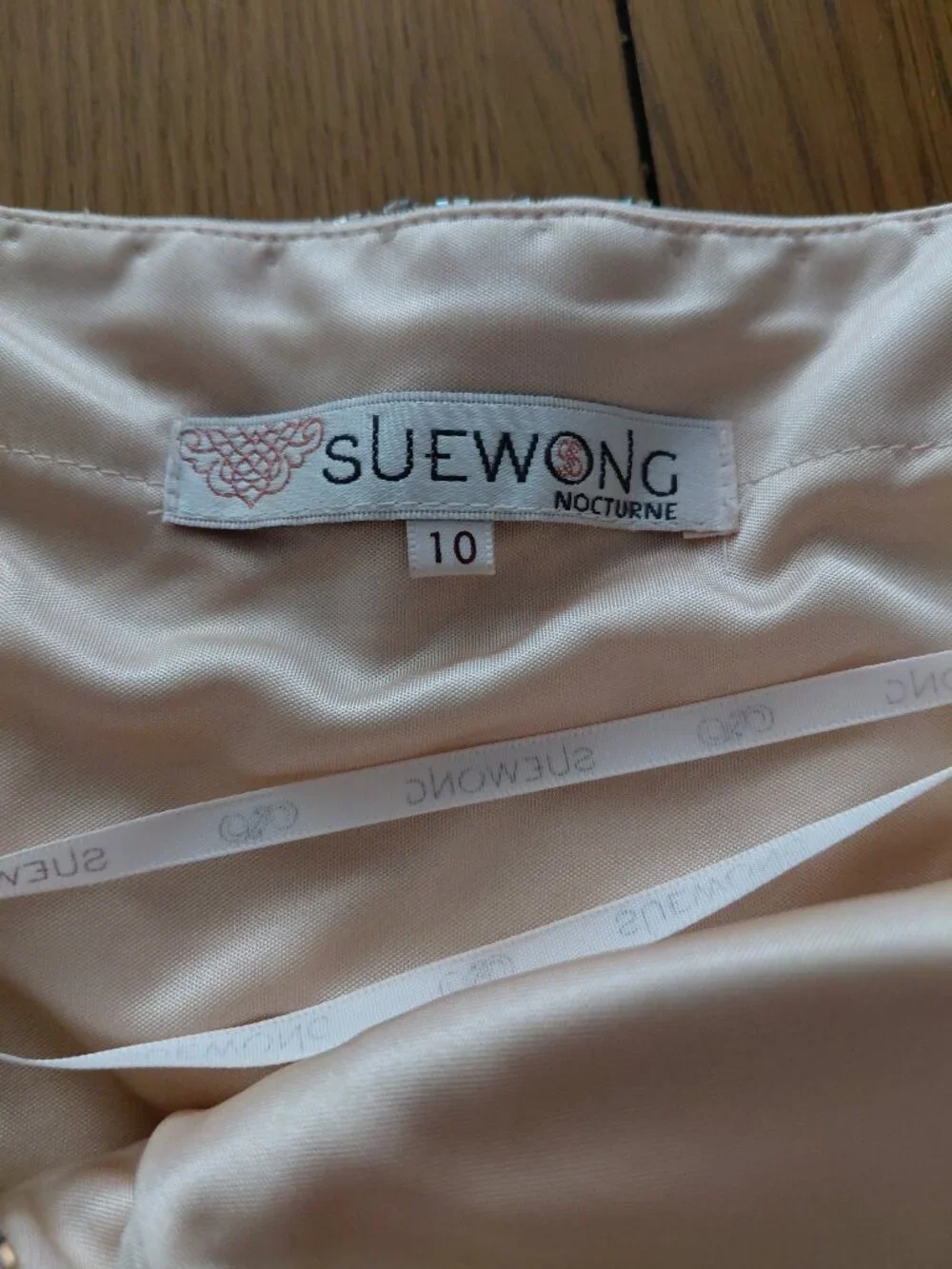 Vintage Sue Wong Nocturne Beaded Sequin Dress Gown Cream Party Cocktail - Picture 5 of 12